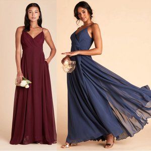 Birdy Grey Kaia Pleated Bodice Chiffon Maxi Dress Sleeveless w/Empire Waist